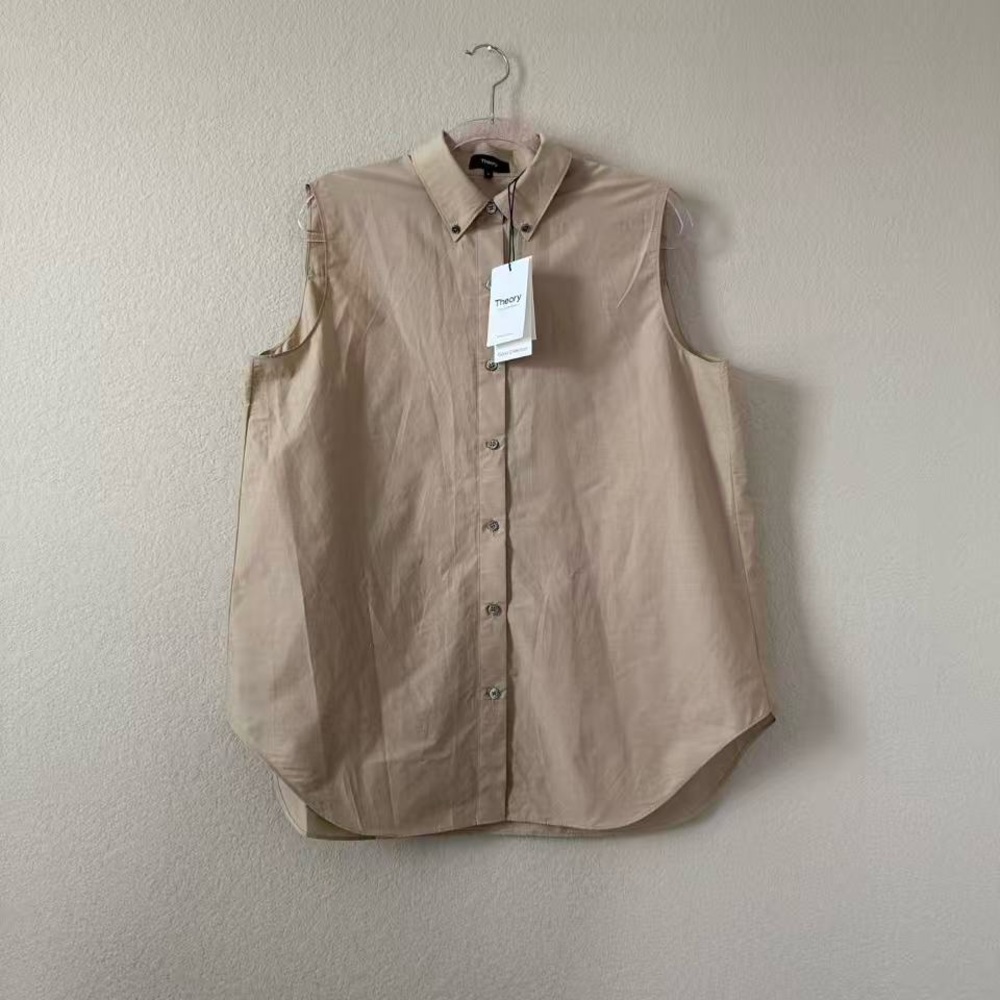 Theory Sleeveless Shirt in Cotton-Blend